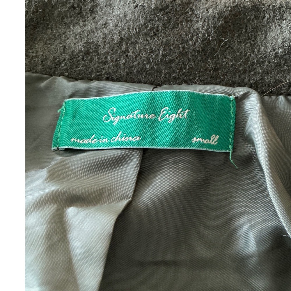 Signature Eight Butterfly Embroidered Moto Jacket Olive Green Wool Biker Small - Picture 5 of 13